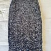 Jupe Midi Coupe Droite à Paillettes Noire